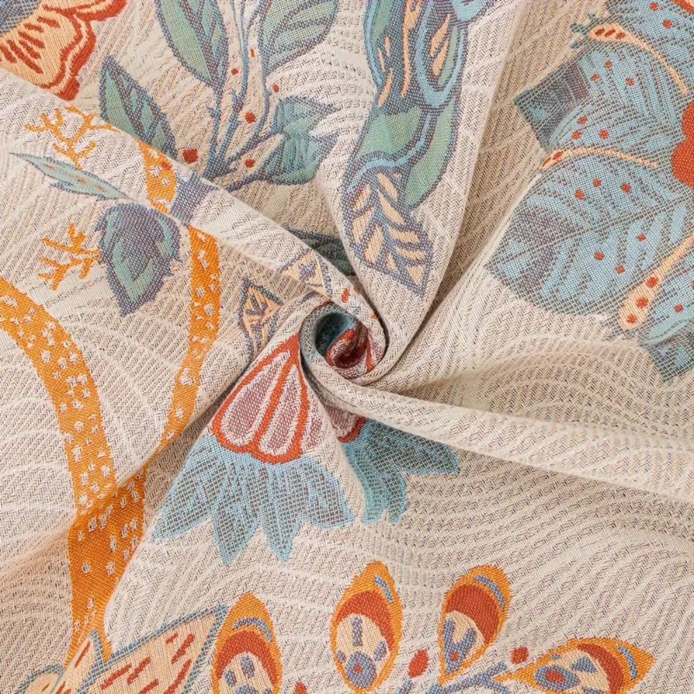 Reversible Cotton Blanket with Vineyard Blossom Design