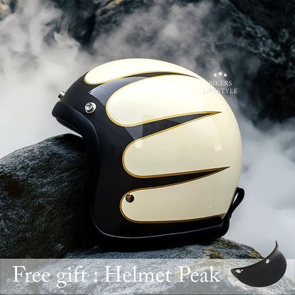 Vintage Low Profile Motorcycle Helmet DOT and ECE Certified