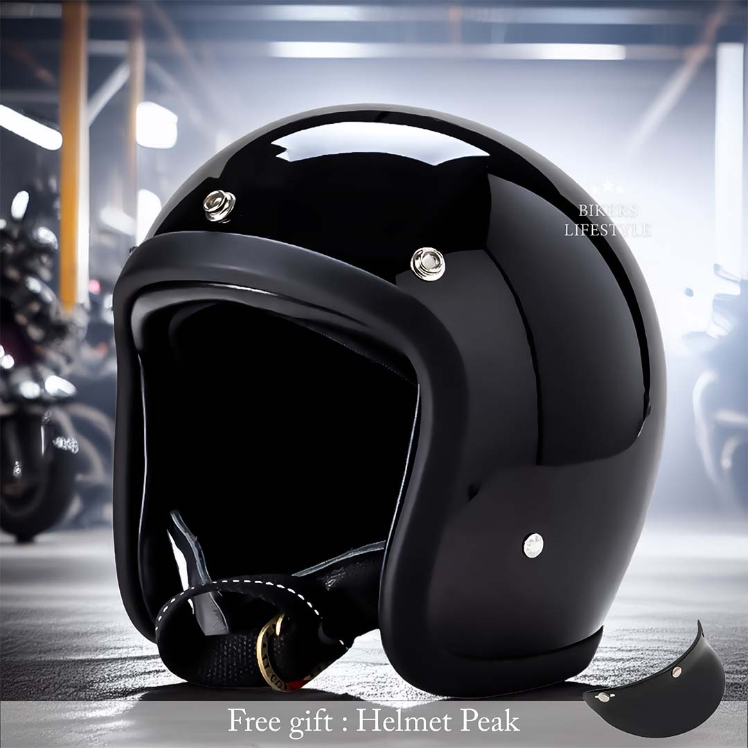 Vintage Low Profile Motorcycle Helmet DOT and ECE Certified