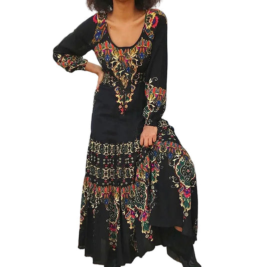 Vintage Retro Maxi Dress
