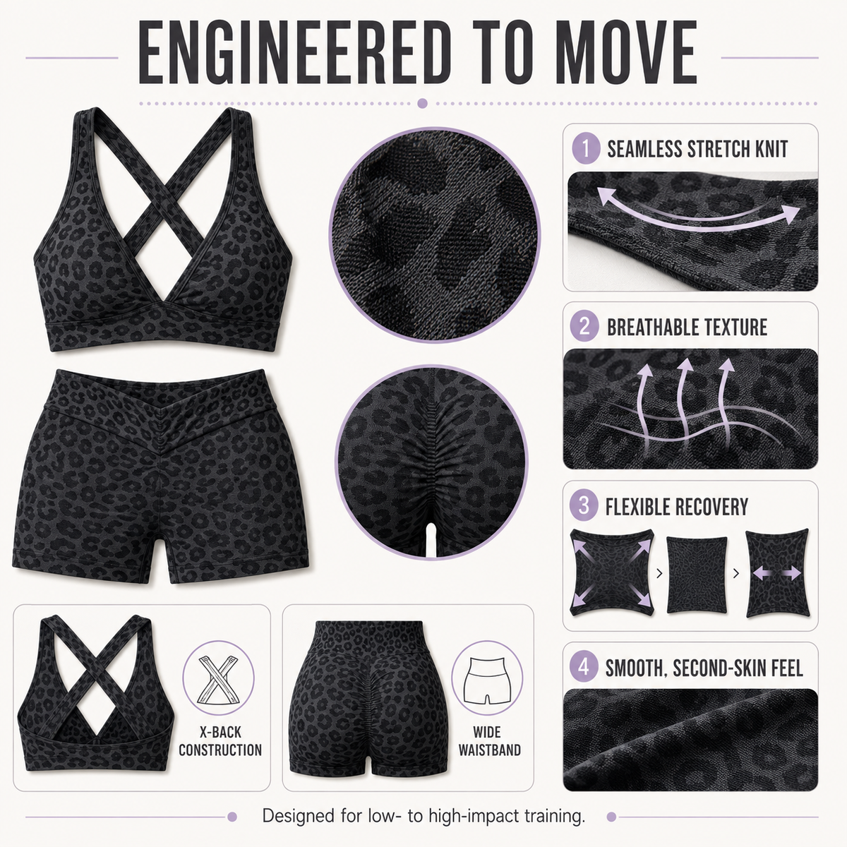 VYRA Sculpt stretch-knit fabric and construction details