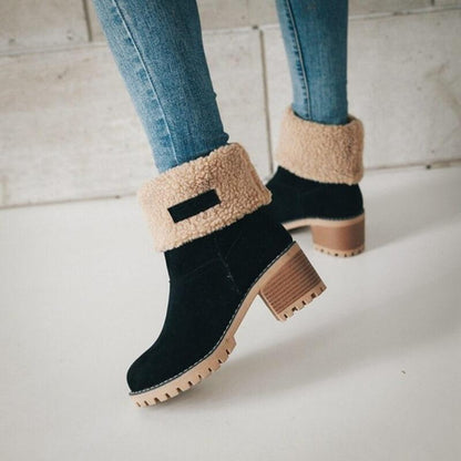 Warm Snow Boots with Faux Fur Lining - Stylish and Comfortable