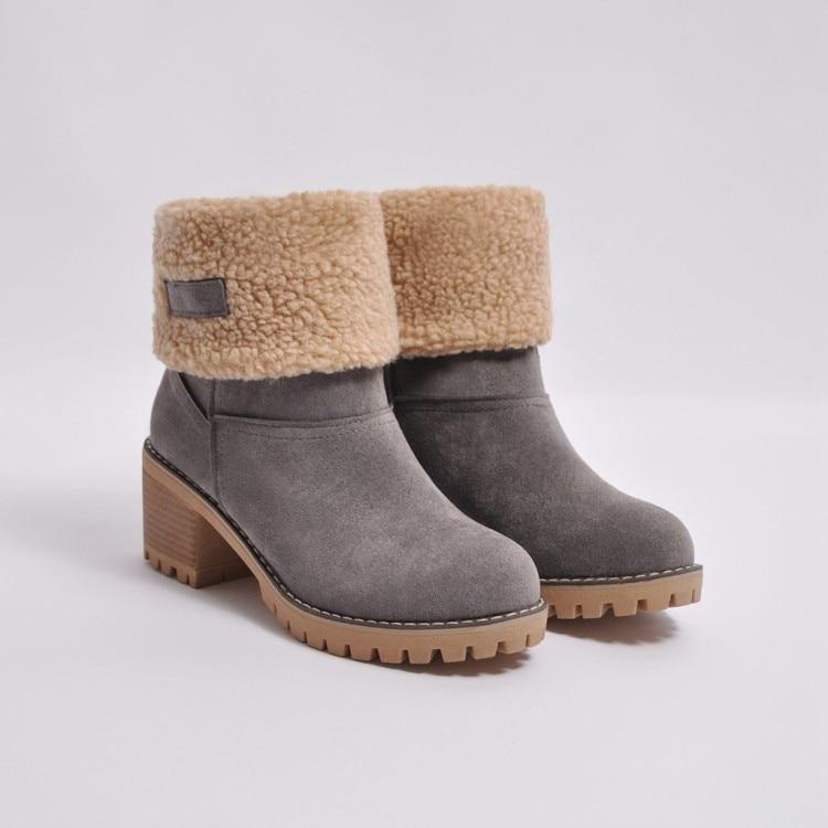 Warm Snow Boots with Faux Fur Lining - Stylish and Comfortable