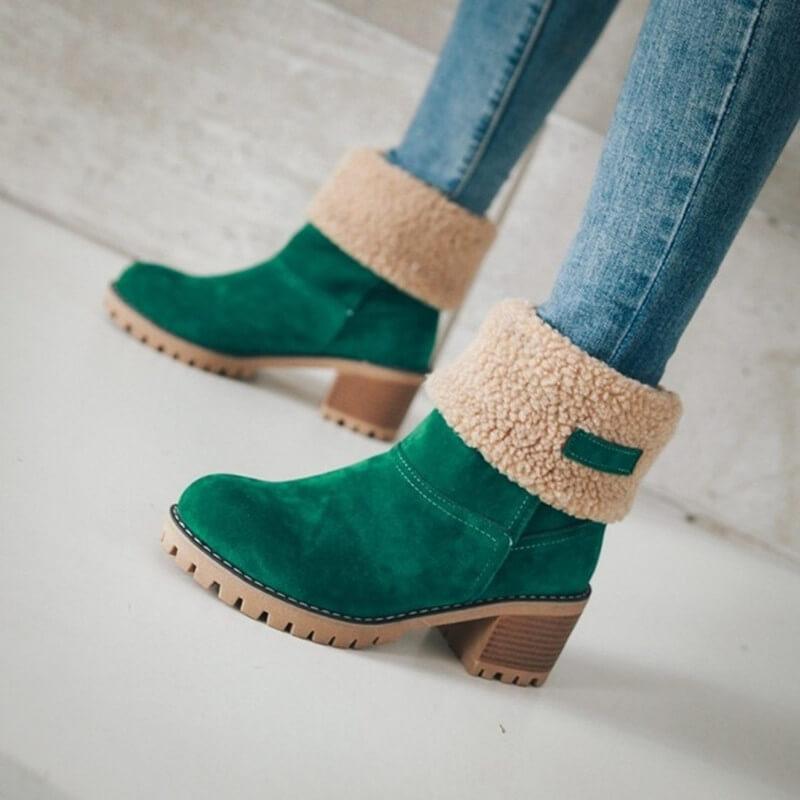 Warm Snow Boots with Faux Fur Lining - Stylish and Comfortable