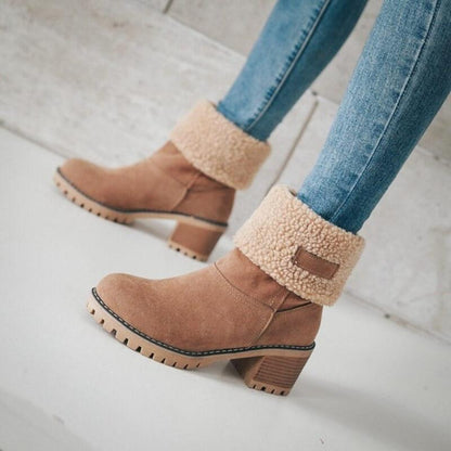 Warm Snow Boots with Faux Fur Lining - Stylish and Comfortable