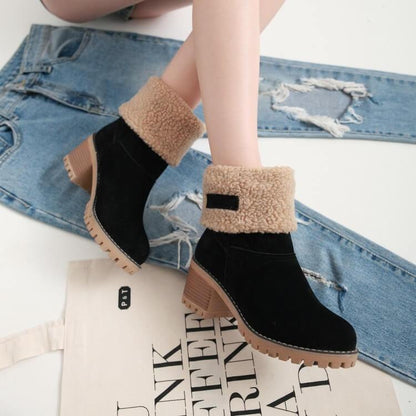 Warm Snow Boots with Faux Fur Lining - Stylish and Comfortable
