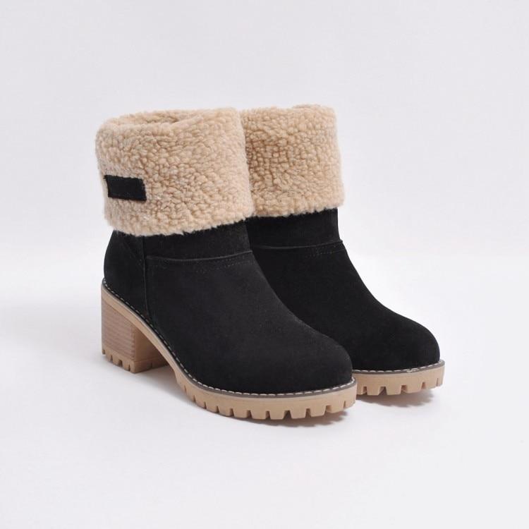 Warm Snow Boots with Faux Fur Lining - Stylish and Comfortable