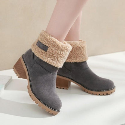 Warm Snow Boots with Faux Fur Lining - Stylish and Comfortable