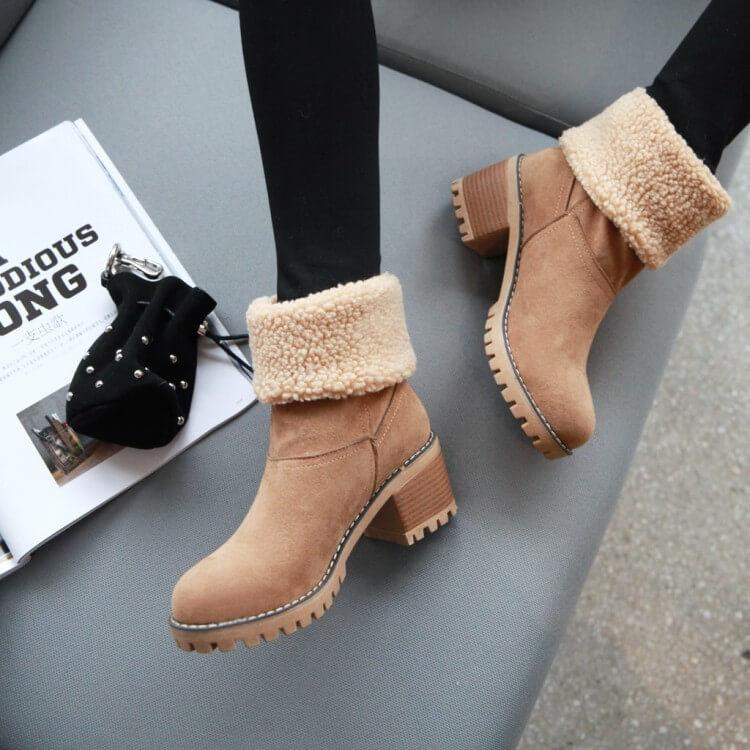 Warm Snow Boots with Faux Fur Lining - Stylish and Comfortable