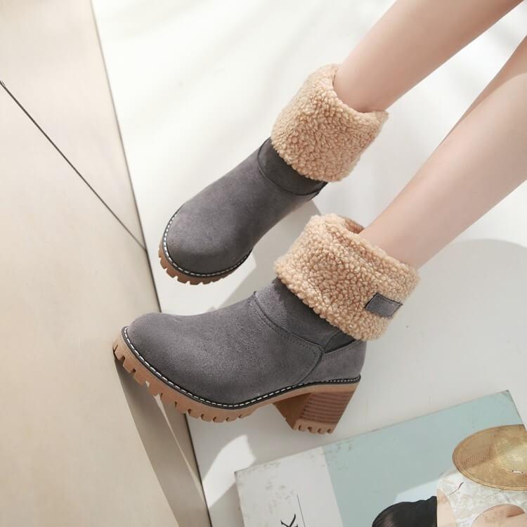 Warm Snow Boots with Faux Fur Lining - Stylish and Comfortable