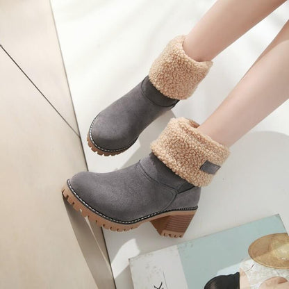 Warm Snow Boots with Faux Fur Lining - Stylish and Comfortable
