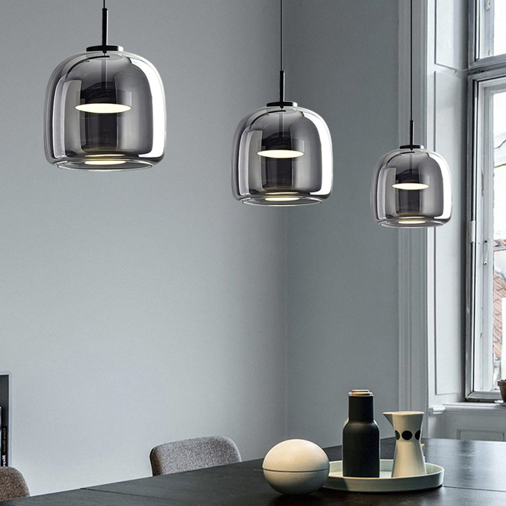 Retro pendant light with amber glow for cozy spaces