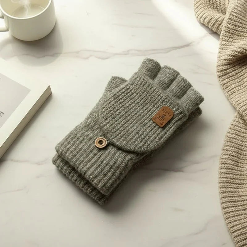 WARMTOUCH | Tech-ready fingerless knit winter gloves