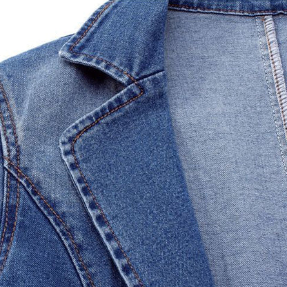 Women's Denim Blazer with an Elegant Cut