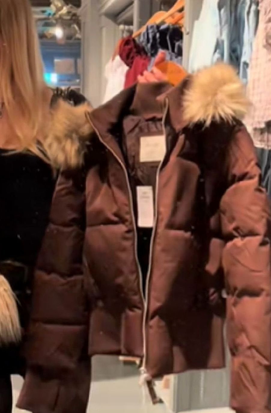 Women's Faux-Fur Trim Zip-Up Cropped Hooded Puffer Jacket
