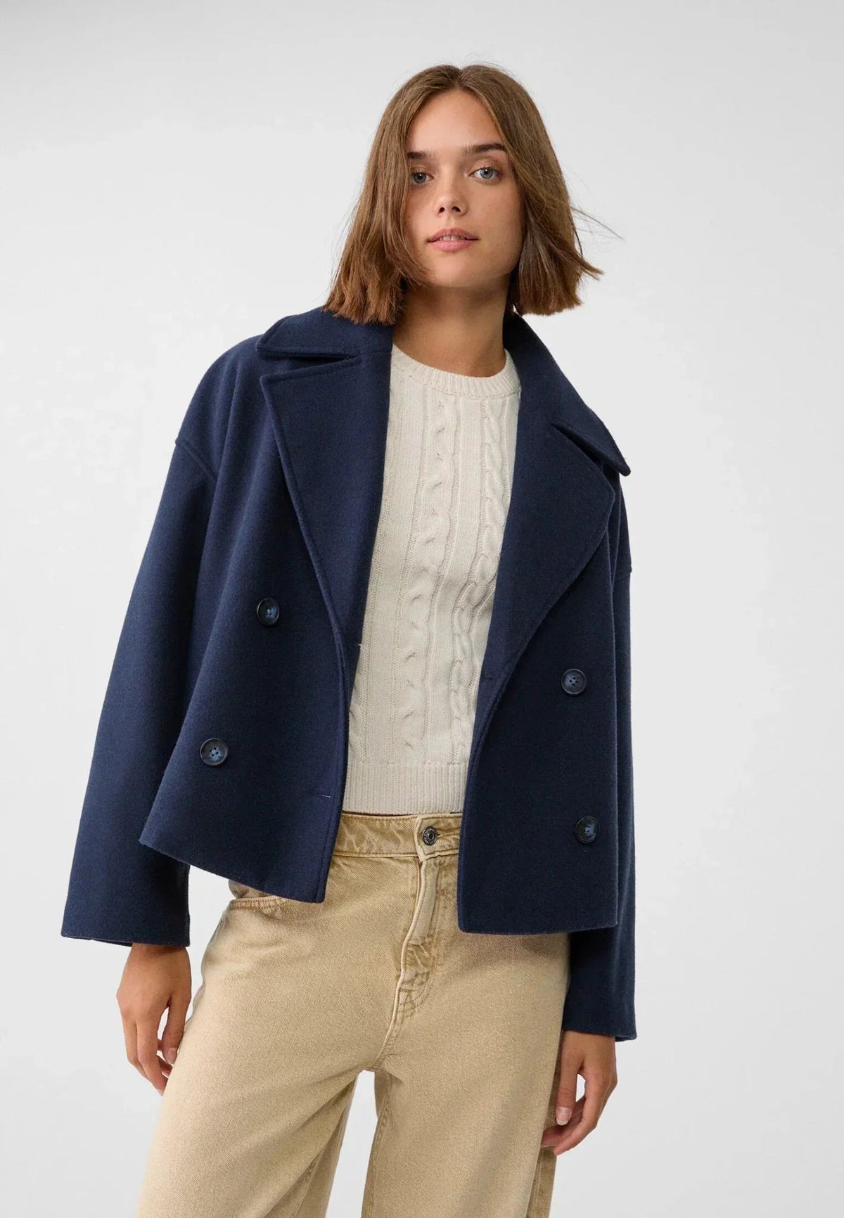 Chic Cropped Double-Breasted Jacket