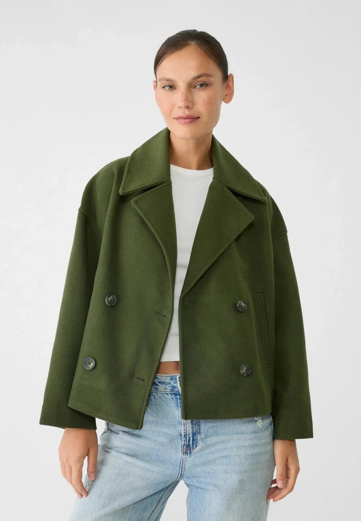 Chic Cropped Double-Breasted Jacket