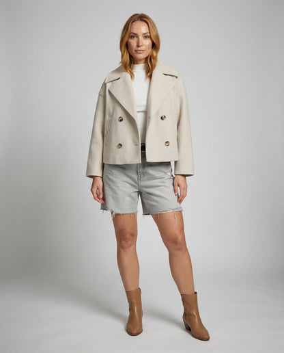 Chic Cropped Double-Breasted Jacket