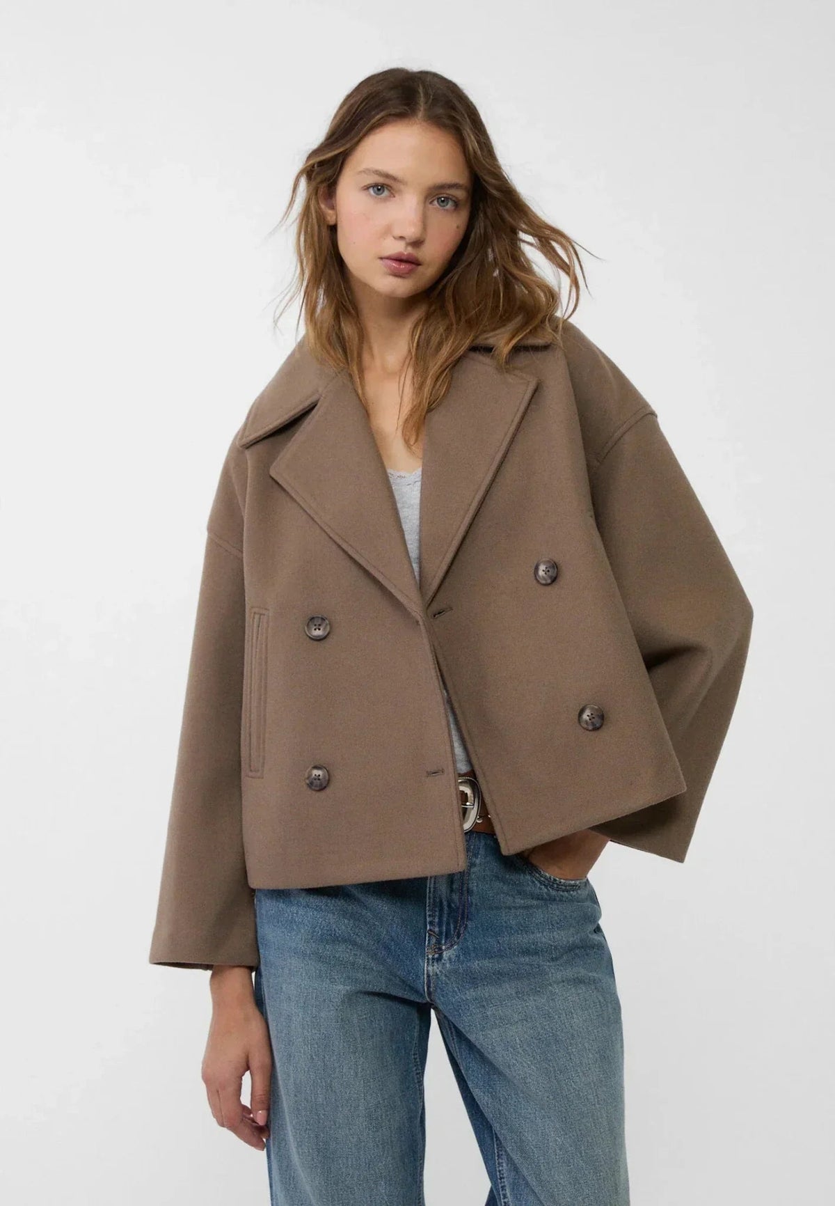 Chic Cropped Double-Breasted Jacket