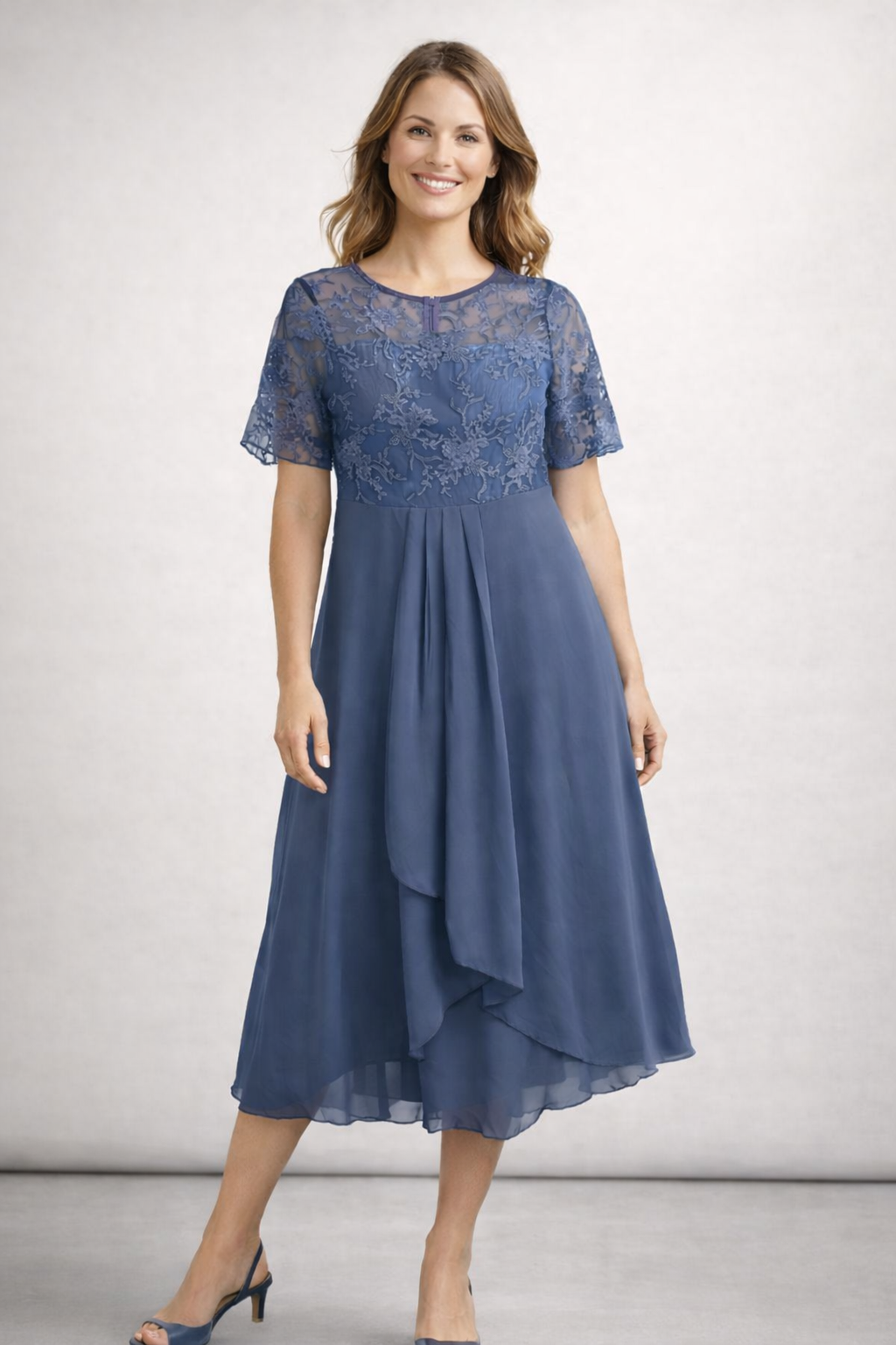 Women's Elegant Lace Midi Dress