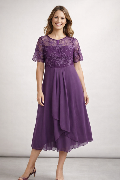 Women's Elegant Lace Midi Dress