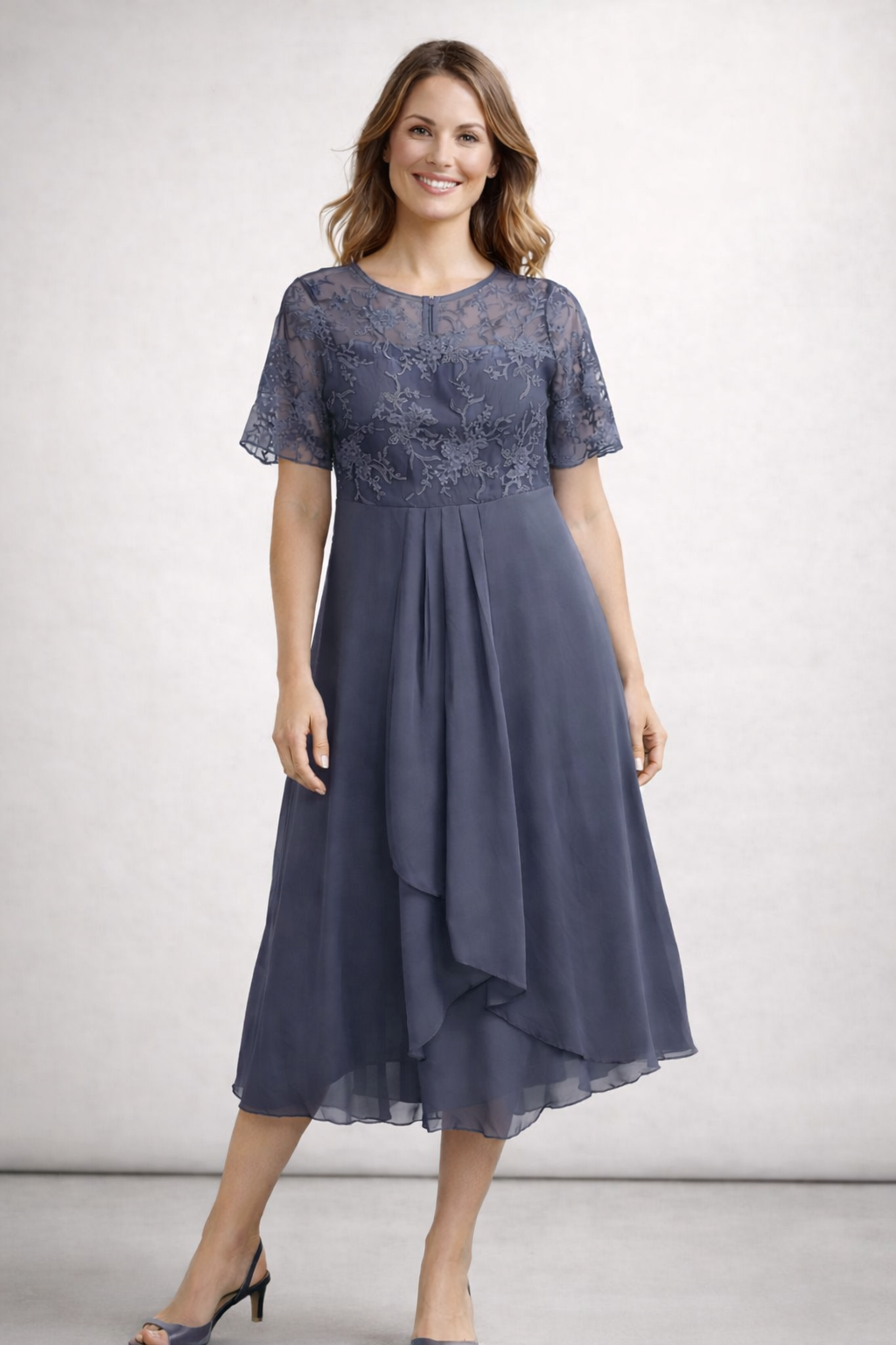Women's Elegant Lace Midi Dress