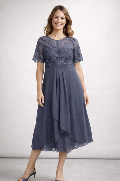 Women's Elegant Lace Midi Dress