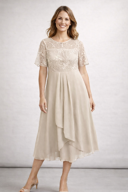 Women's Elegant Lace Midi Dress