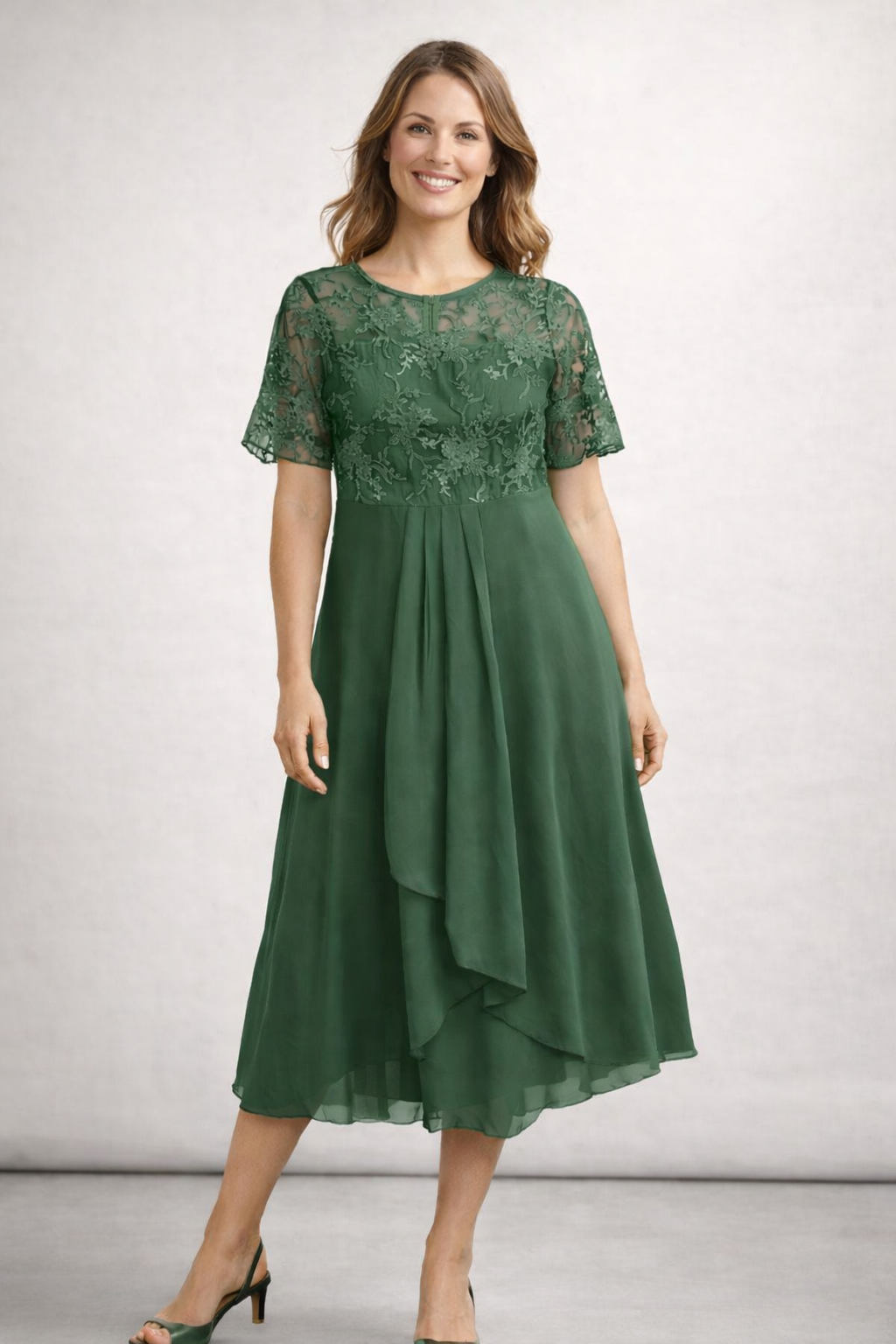 Women's Elegant Lace Midi Dress