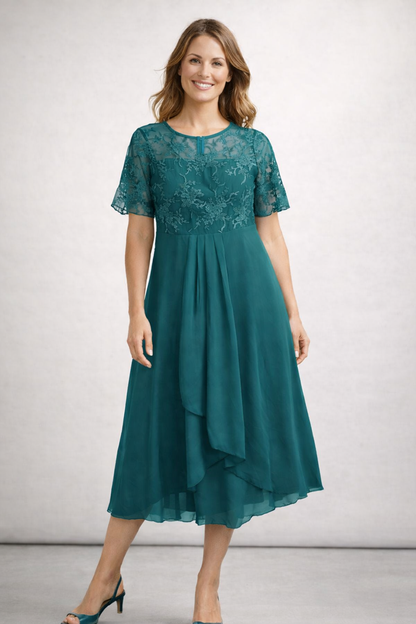 Women's Elegant Lace Midi Dress