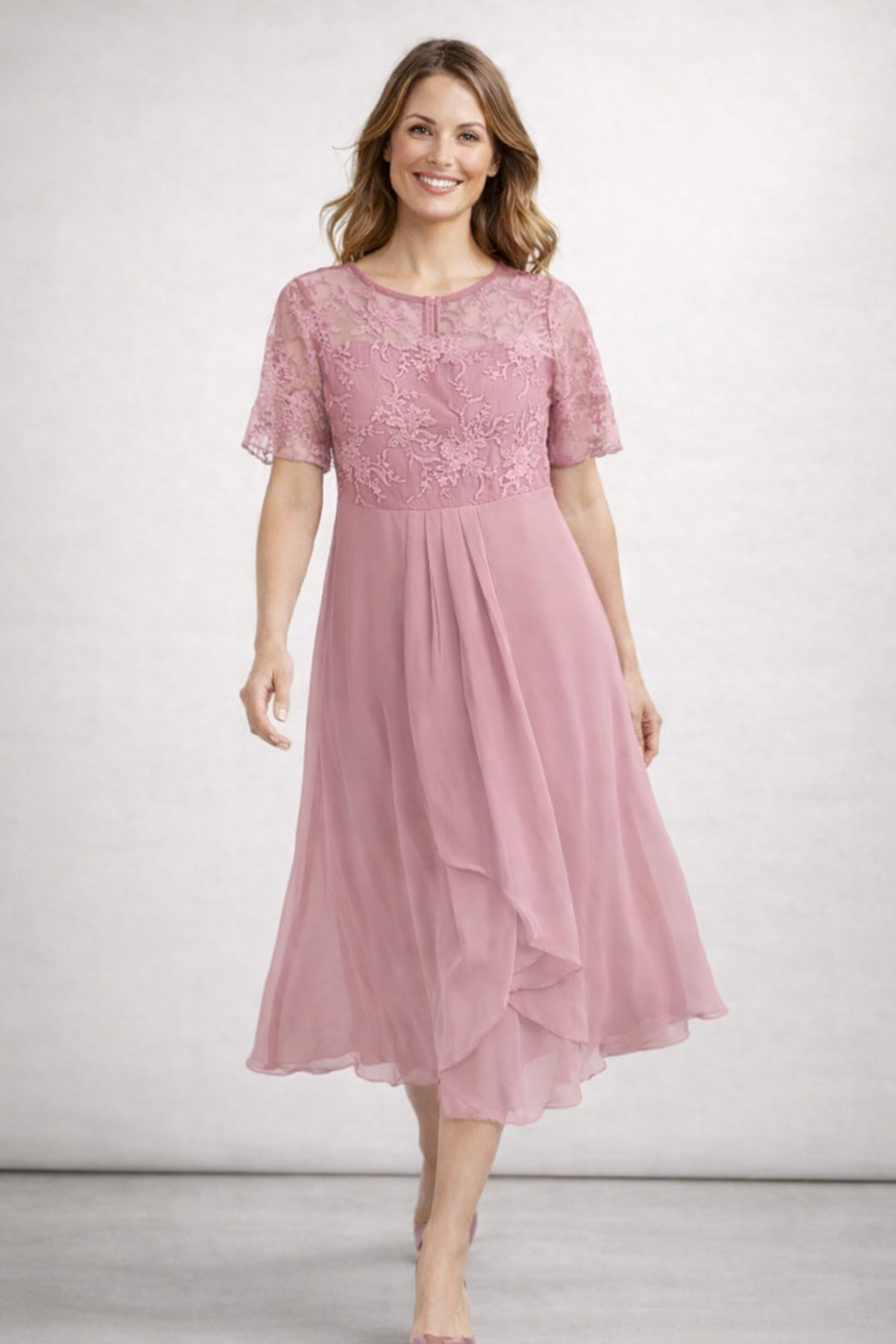 Women's Elegant Lace Midi Dress