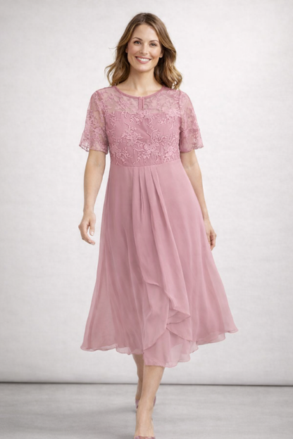 Women's Elegant Lace Midi Dress