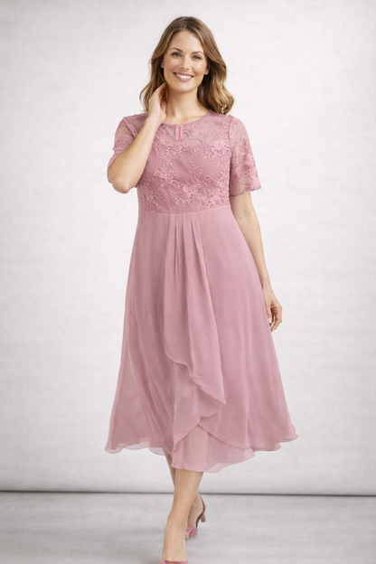 Women's Elegant Lace Midi Dress
