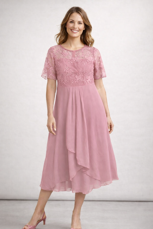 Women's Elegant Lace Midi Dress