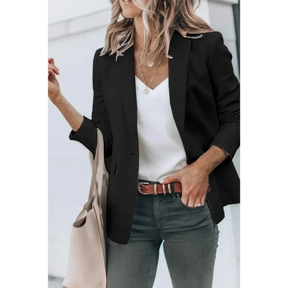 Women's Plain Blazer with Puff Sleeves