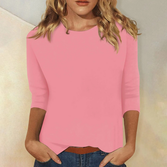 Women's Round Neck 3/4 Sleeve Top