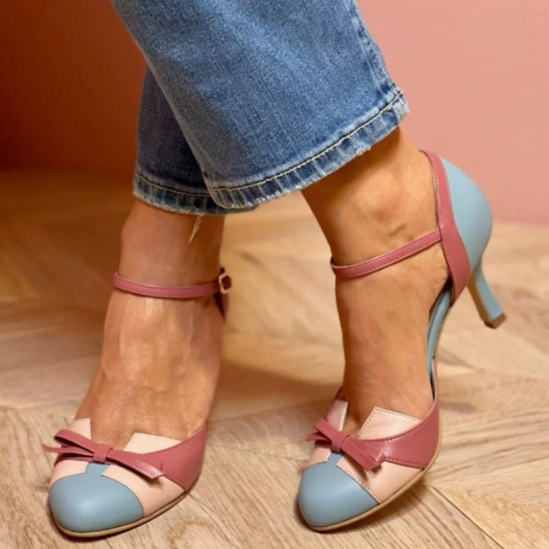 Women's Round Toe Heels with Adjustable Straps