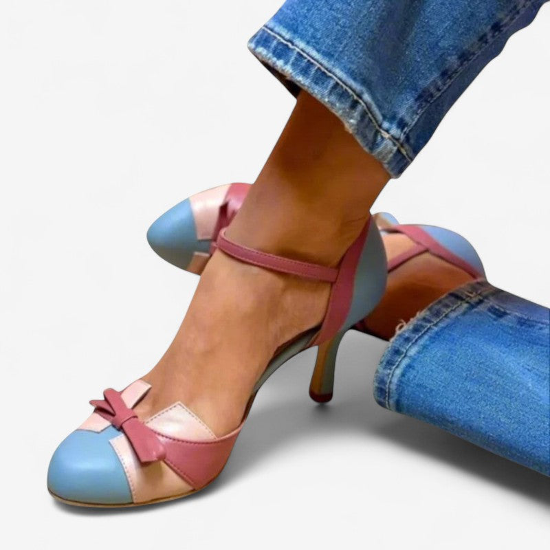 Women's Round Toe Heels with Adjustable Straps