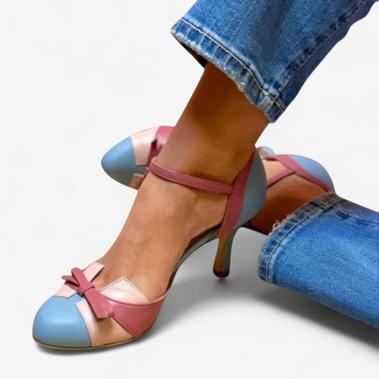 Women's Round Toe Heels with Adjustable Straps
