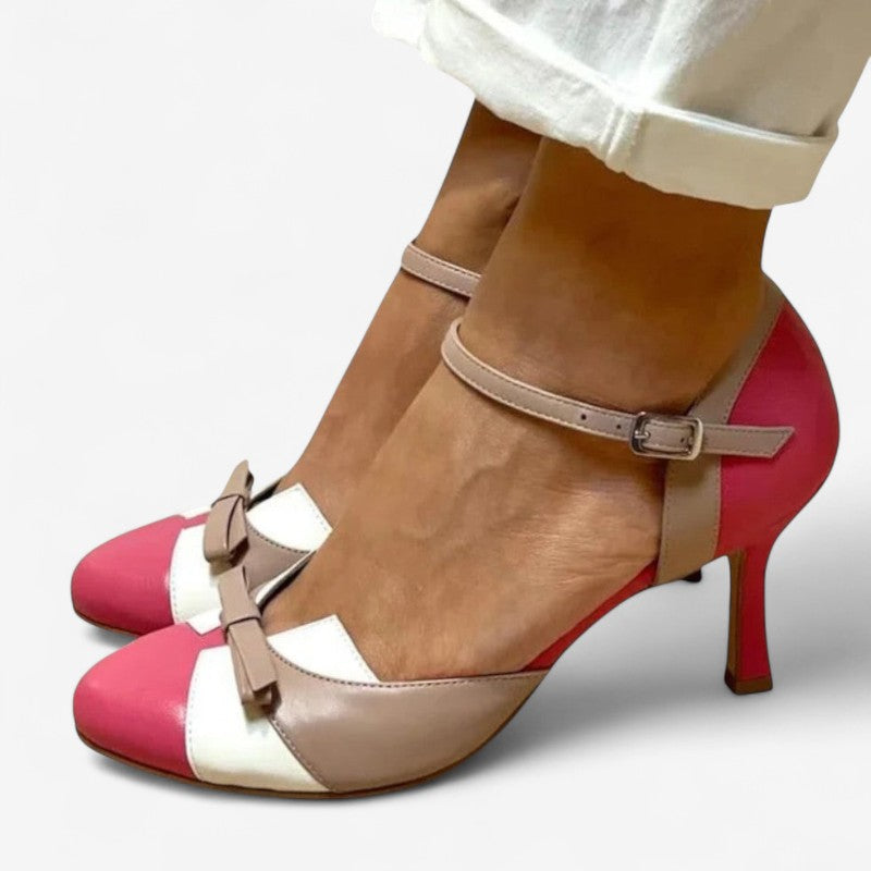 Women's Round Toe Heels with Adjustable Straps