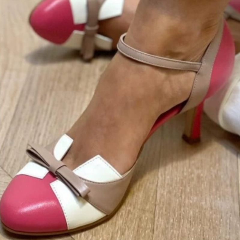 Women's Round Toe Heels with Adjustable Straps