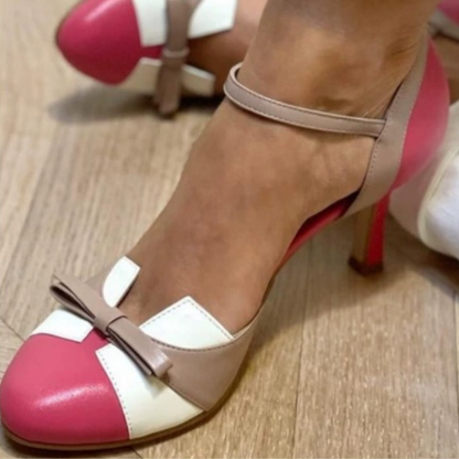 Women's Round Toe Heels with Adjustable Straps