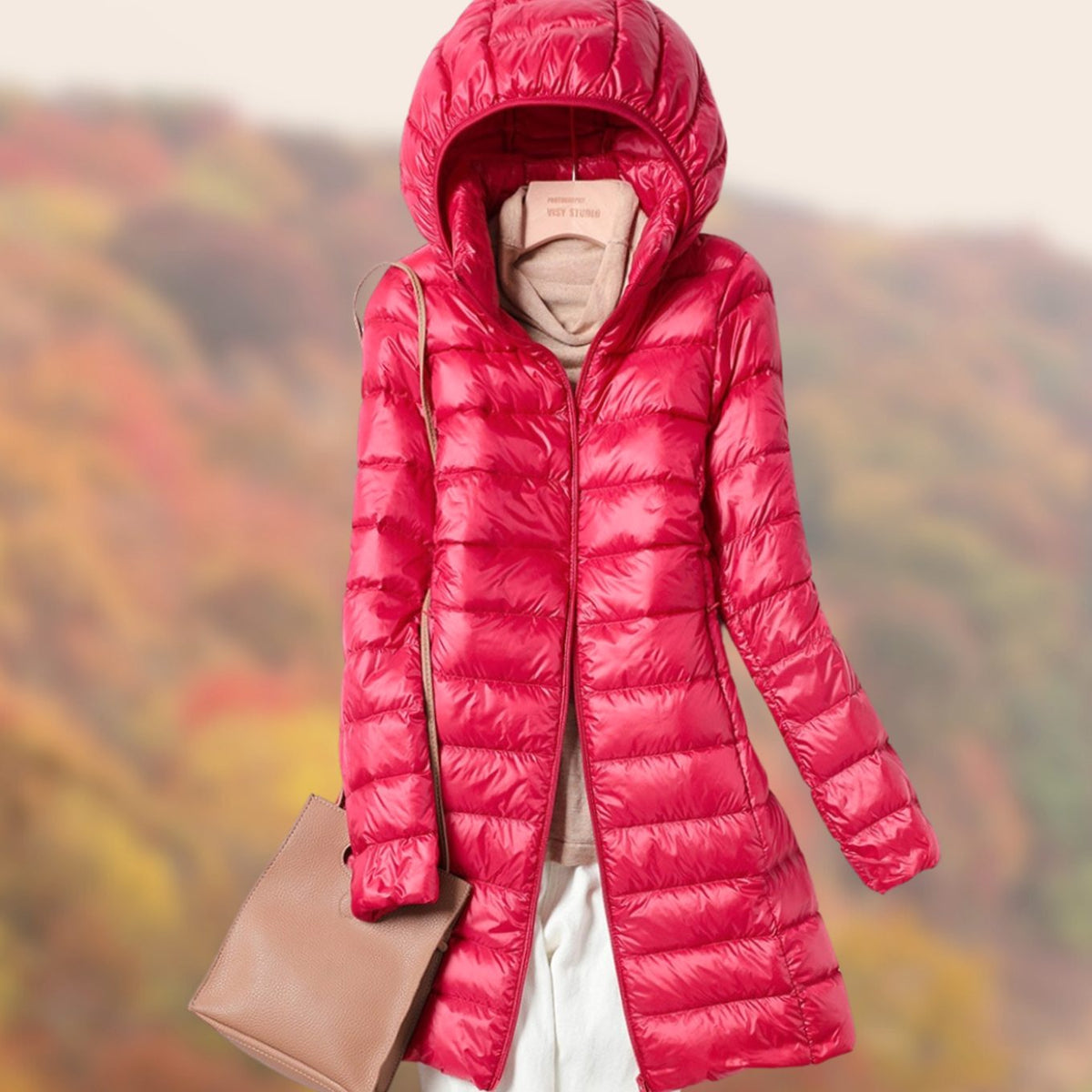 Women's Slim-Fit Hooded Long Puffer Jacket