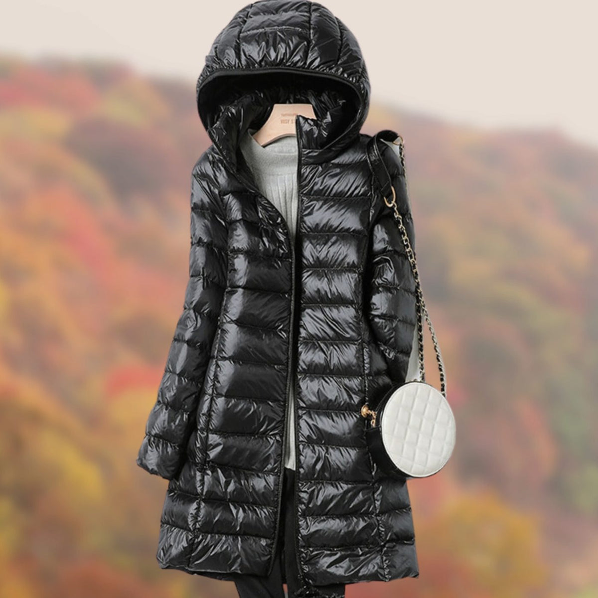 Women's Slim-Fit Hooded Long Puffer Jacket