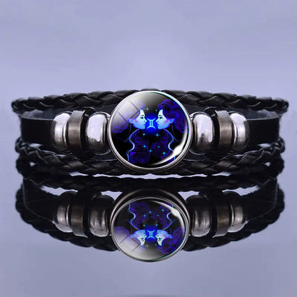Astrology Charm Leather Bracelet
